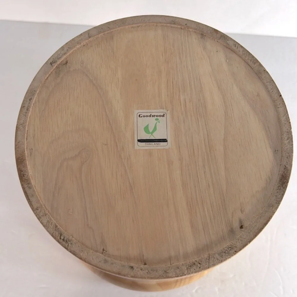 Goodwood Vintage MCM Genuine Teak Ice Bucket With Lid & Plastic Interior Liner